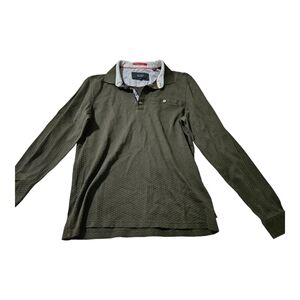 Ted Baker London olive waffle long sleeve polo size small